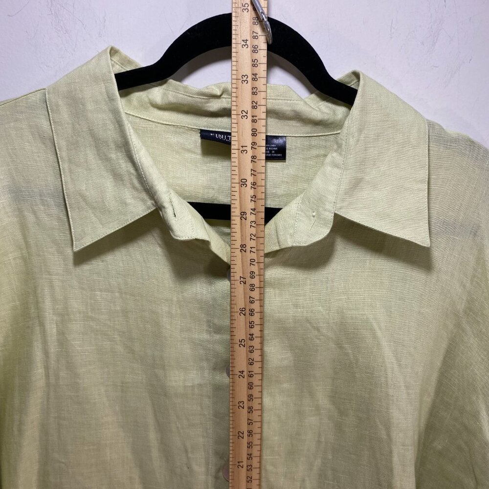 100%‎ Linen Top Tunic Button Up Shirt Womens 2X New Leaf Mother Pearl Buttons - Picture 7 of 8